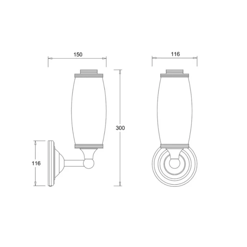 Burlington Round Base Tube Frosted Glass Shade Gold detail view - Image 2