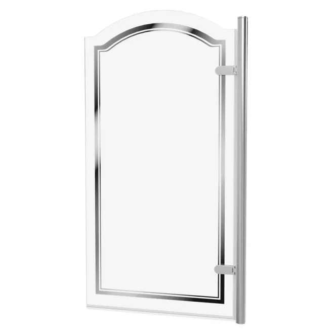 Burlington Classique Curved Hinge Bath Screen With Plating 850 Rh Chrome product image - Image 1