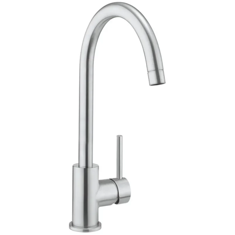 Crosswater MPRO Side Lever Kitchen Mixer Brushed Stainless Steel detail view - Image 2