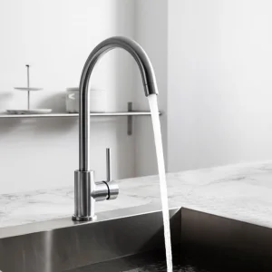 Crosswater MPRO Side Lever Kitchen Mixer Brushed Stainless Steel