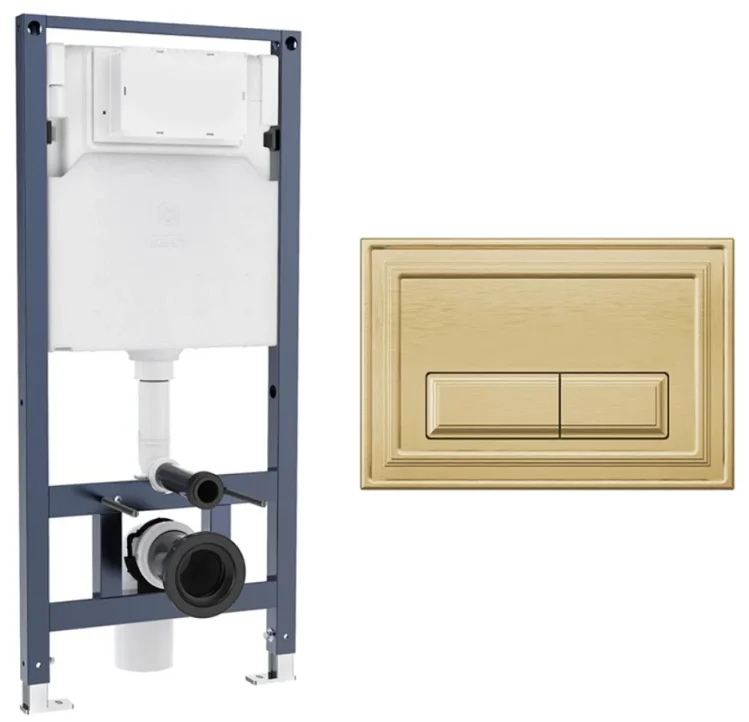Crosswater Belgravia Frame Set 3 Brushed Brass product image - Image 1