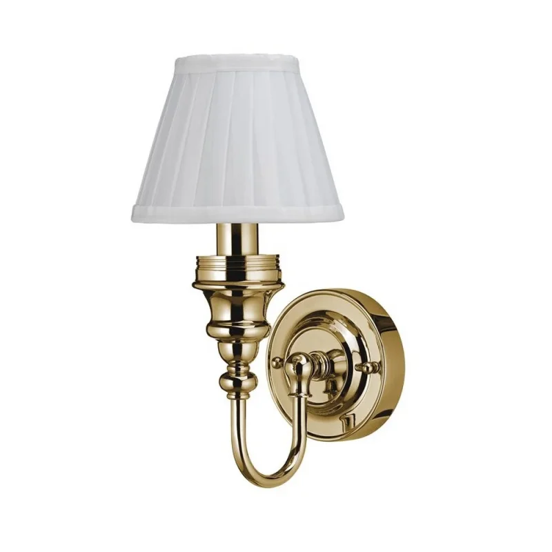 Burlington Ornate Base White Fine Pleated Shade Gold product image - Image 1