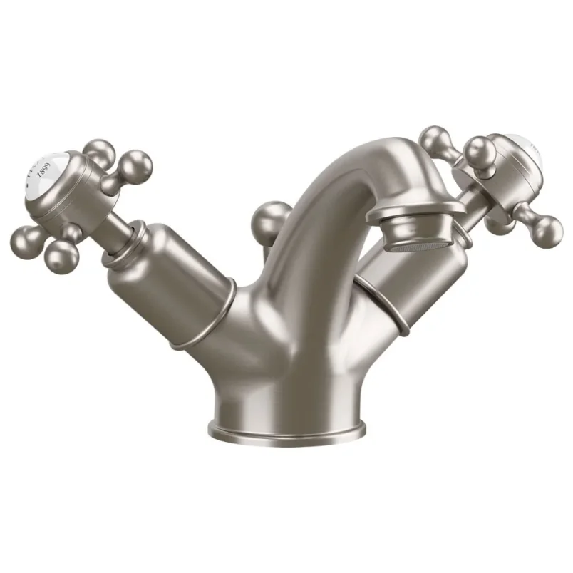 Crosswater Belgravia Crosshead Mono Mixer With Pop Up Waste Brushed Nickel product image - Image 1