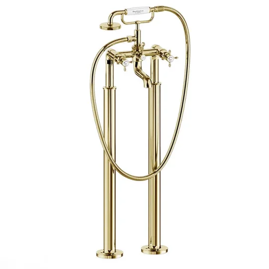 Burlington Guild Bath Shower Mixer Floor Mounted Gold product image - Image 1