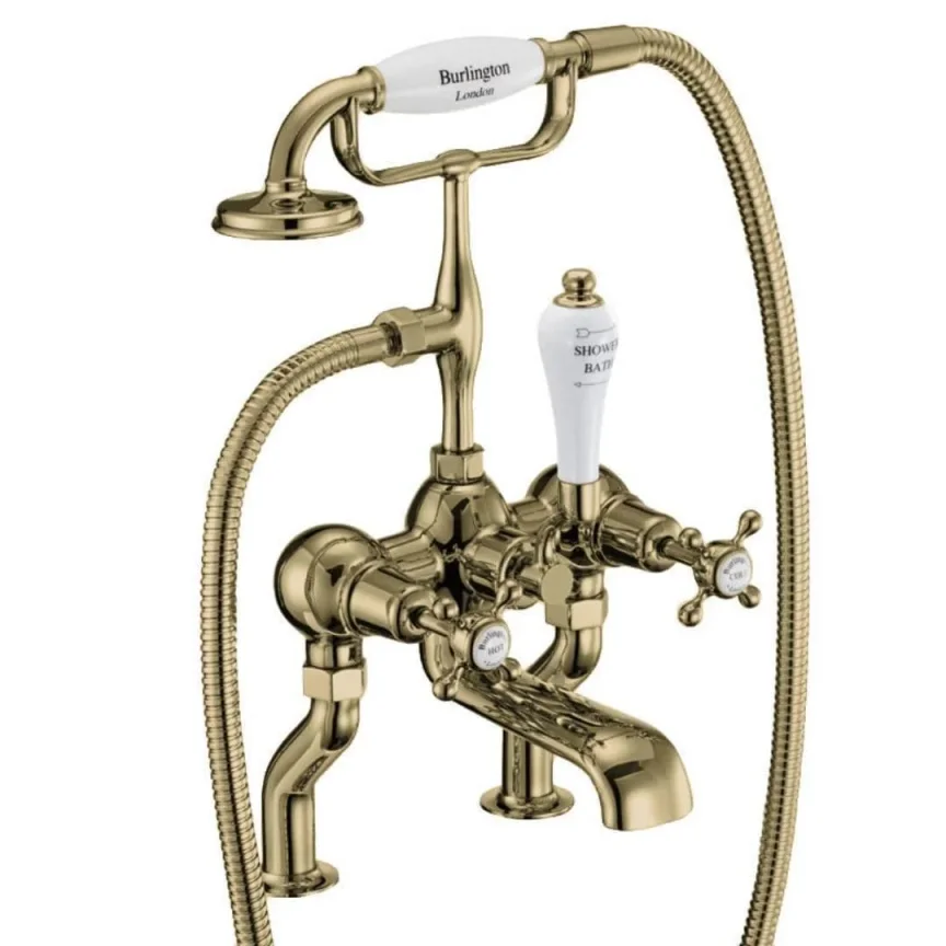 Burlington Quarter Turn Bath Shower Mixer Gold product image - Image 1