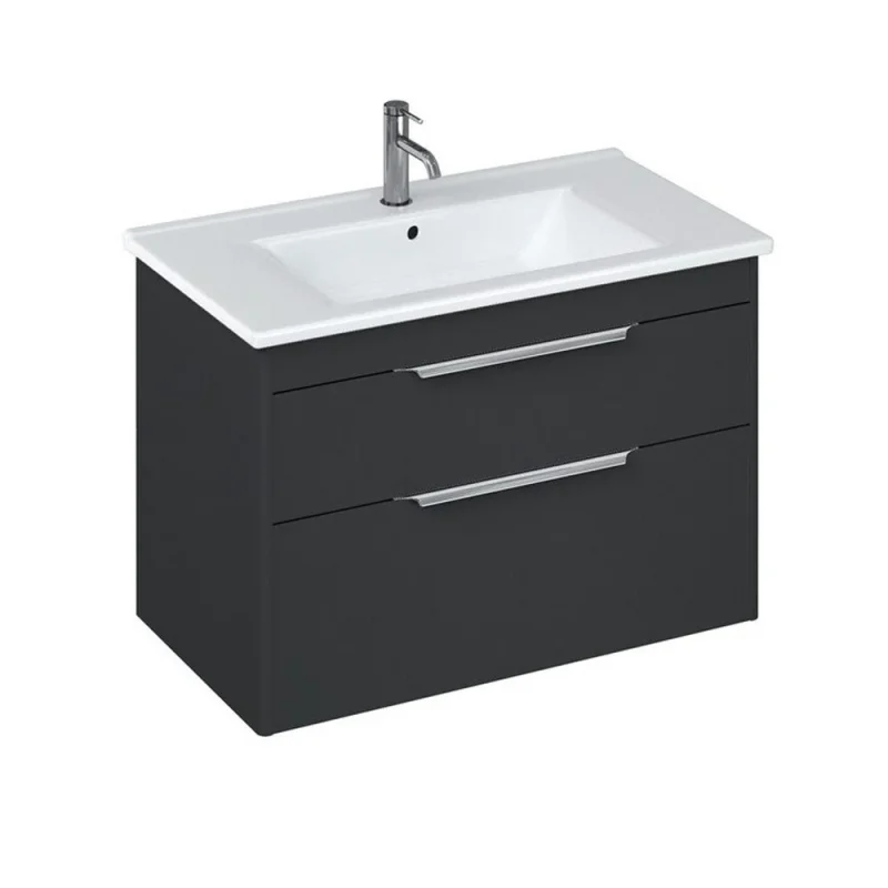 Britton Shoreditch Double Drawer Unit 850mm Matt Grey product image - Image 1