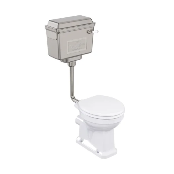 Burlington Brushed Nickel Aluminium Low Level & Medium Level Cistern Including Lever Cistern Fittings