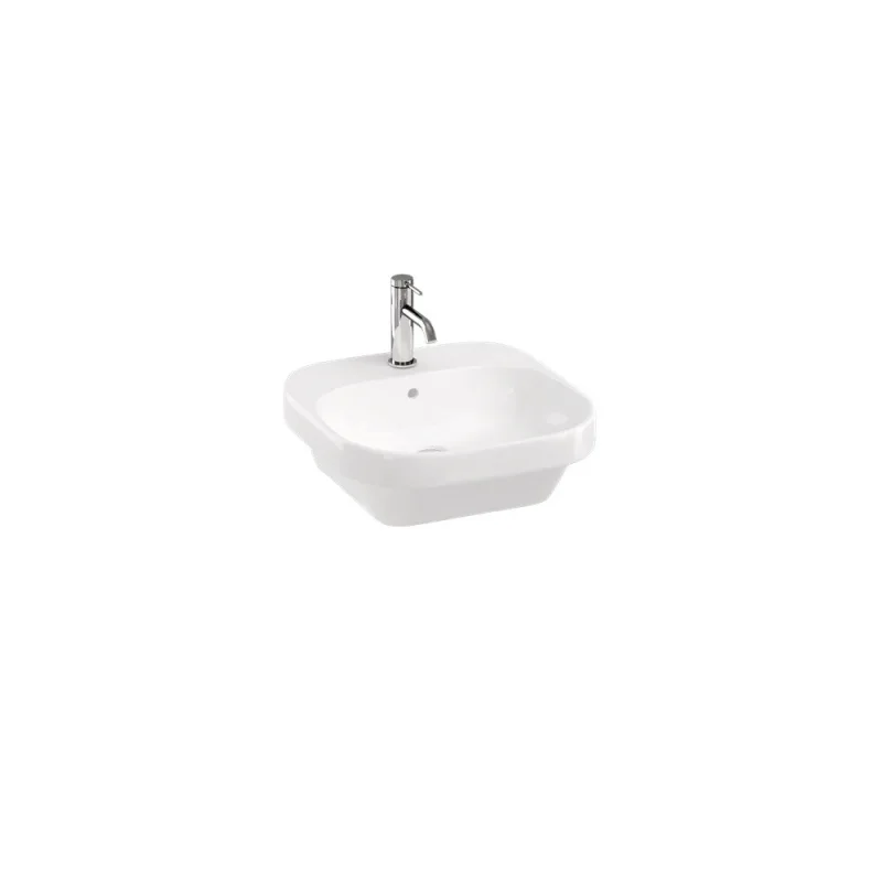 Britton Curve 2 Basin 450 X 450mm 1 Tap Hole Gloss White product image - Image 1