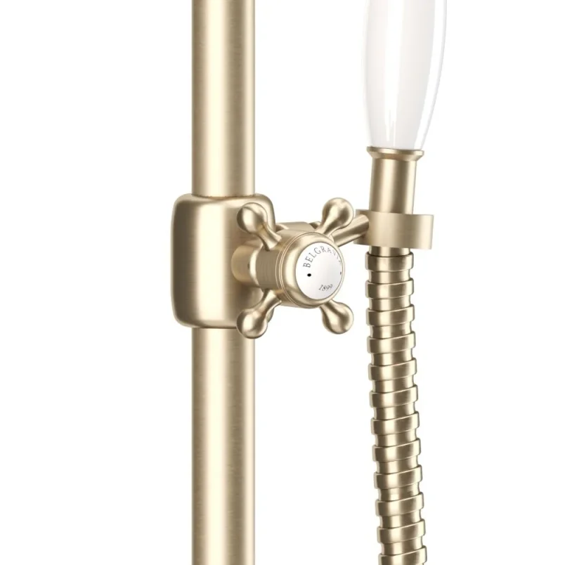 Crosswater Belgravia Slide Rail Kit Brushed Brass detail view - Image 3