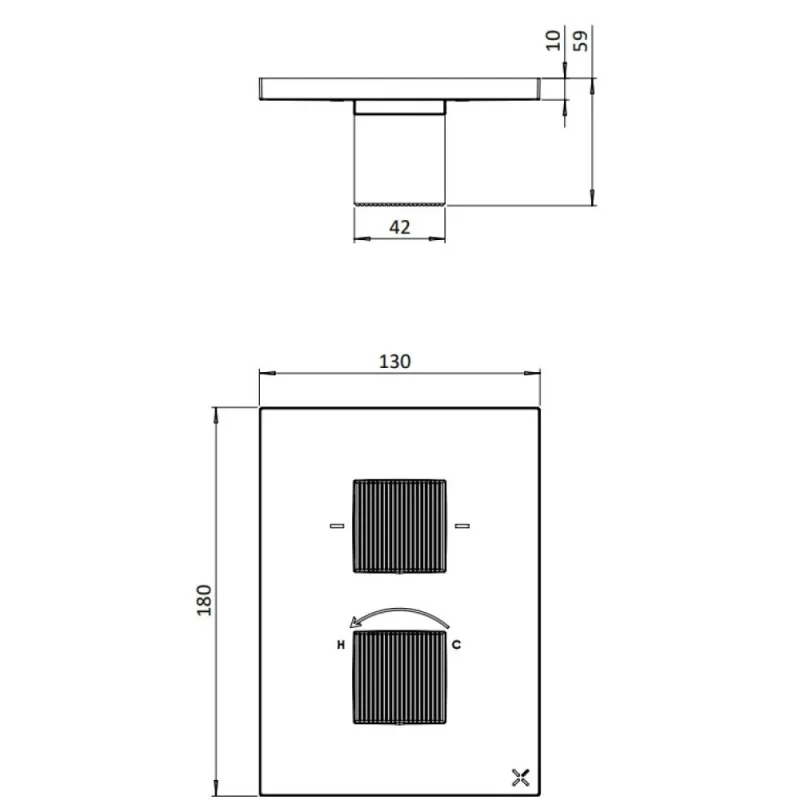 Crosswater Crossbox Limit 2 Oulet Trim & Levers Brushed Brass product image - Image 1