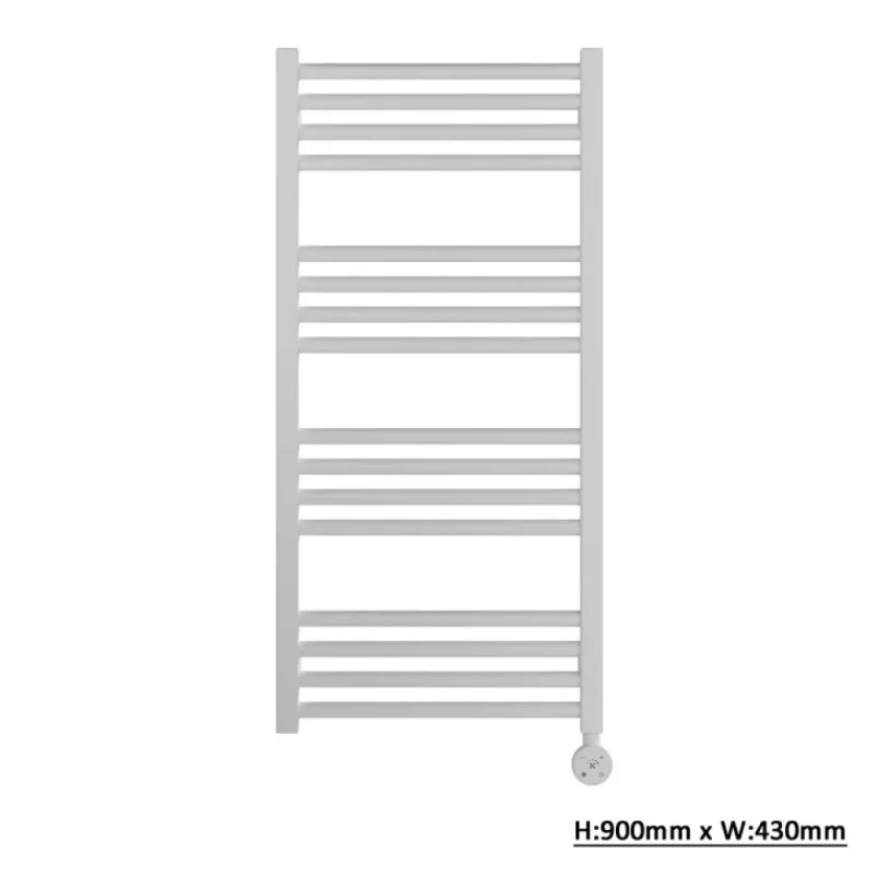 Crosswater MPRO Towel Warmer 430x900 All Electric Right Hand Matt White product image - Image 1