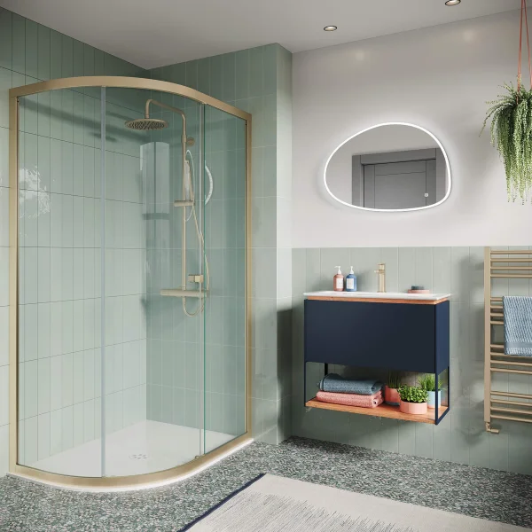 Crosswater Mada Shelf & Frame 600 Sage Green