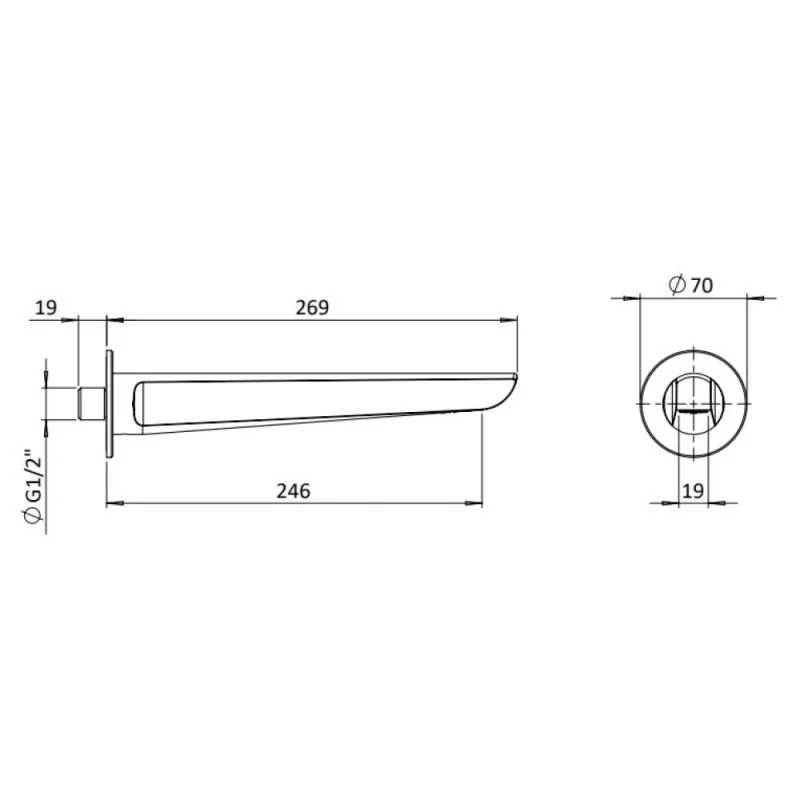 Crosswater Foile Bath Spout Chrome product image - Image 1