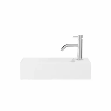 Crosswater Beck Cloakroom Basin Including Free Flow Waste 1 Tap Hole 450 x 200mm White Matt