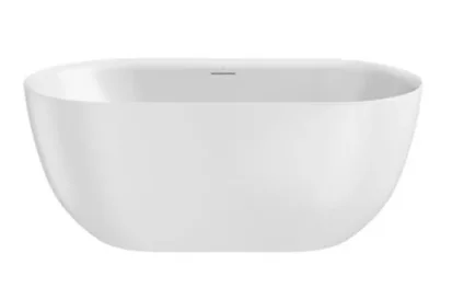 Crosswater Cerus Free Standing Bath with Overflow and Waste 1500 x 780mm Gloss White