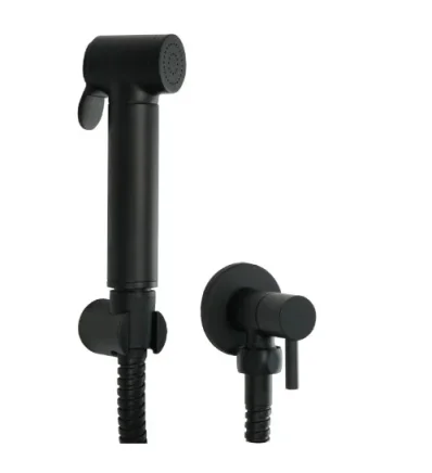 JTP Douche set with angle valve matt black