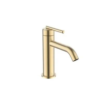Crosswater 3ONE6 Lever Basin Mono Stainless Brushed Brass Effect detail view - Image 2