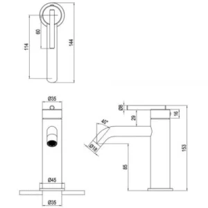 Crosswater 3ONE6 Lever Basin Mono Stainless Brushed Brass Effect