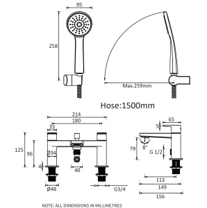 Crosswater Drift Bath Filler Chrome