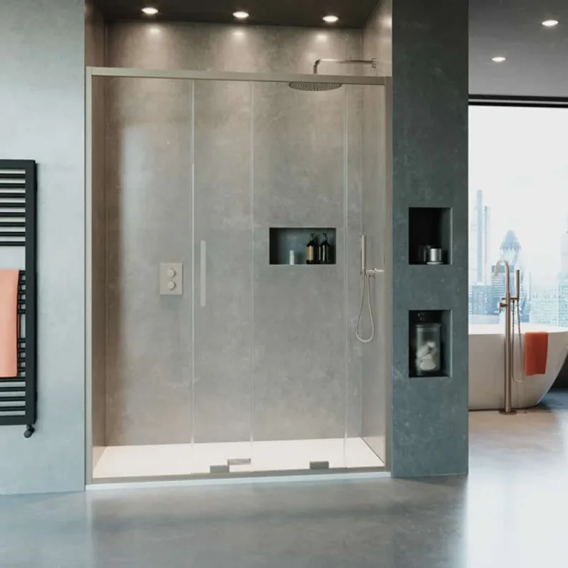 Crosswater Optix Sliding Door 1200 Box A Brushed Nickel product image - Image 1