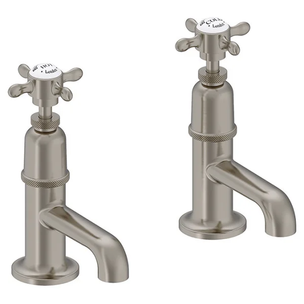 Burlington Guild Basin Pillar Tap (long Nose) Brushed Nickel