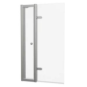 Burlington Classique Hinged Single Bath Screen 850 Brushed Nickel