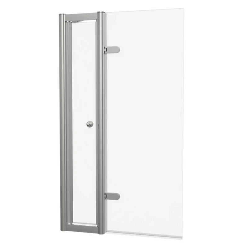 Burlington Classique Hinged Single Bath Screen 850 Brushed Nickel product image - Image 1