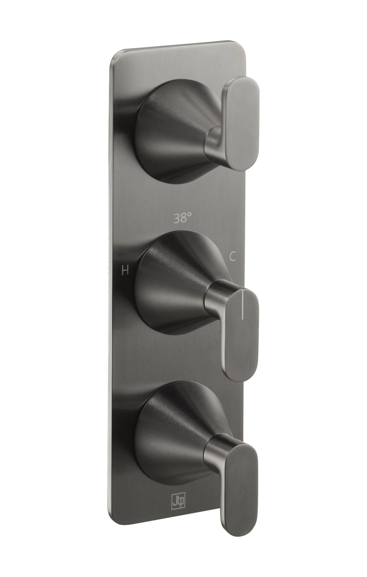 Just Taps Kono Thermostatic Concealed 2 Outlet Shower Valve (both Handles Included) Brushed Black