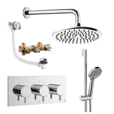Crosswater Design Shower Set 9 Chrome 200mm product image - Image 1