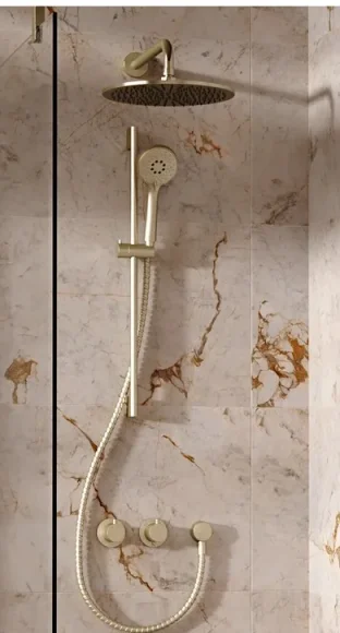 Crosswater Module Shower Set 2 Brushed Brass 300mm product image - Image 1