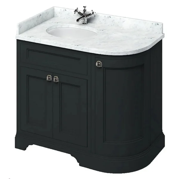 Burlington Door Unit Left End Round Corner Matt Black