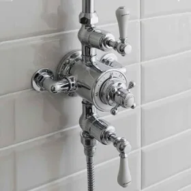 Crosswater Belgravia Exposed Shower Valve With Kit Brushed Nickel detail view - Image 2