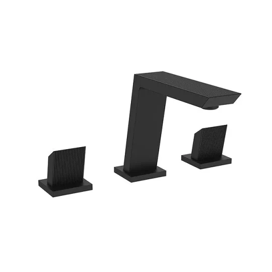 Crosswater Limit 3 Hole Basin Set Matt Black detail view - Image 2