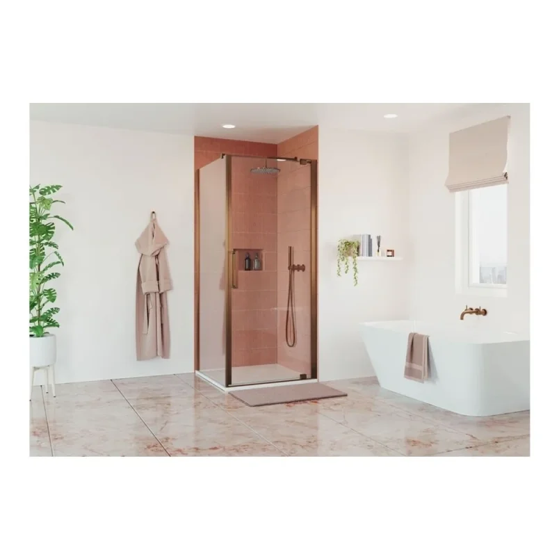 Crosswater Optix Pivot Door 800 Brushed Bronze product image - Image 1