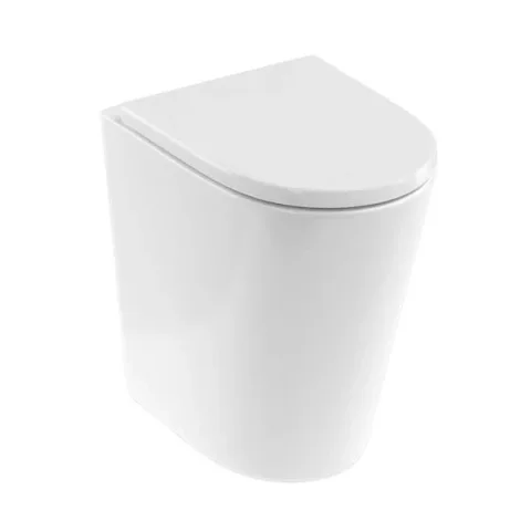 Britton Sphere Tall Rimless Back To Wall Pan 480mm & Seat Gloss White product image - Image 1