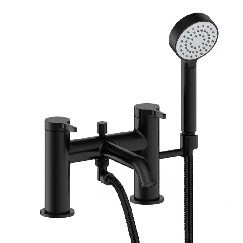Britton Hoxton 2.0 2 Tap Hole Bath Shower Mixer Matt Black product image - Image 1