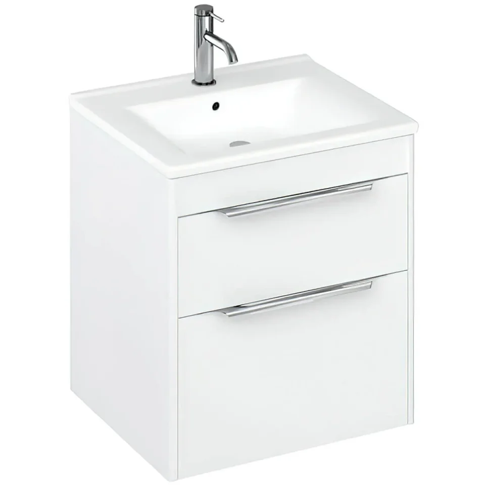 Britton Shoreditch Double Drawer Unit 550mm Matt White product image - Image 1
