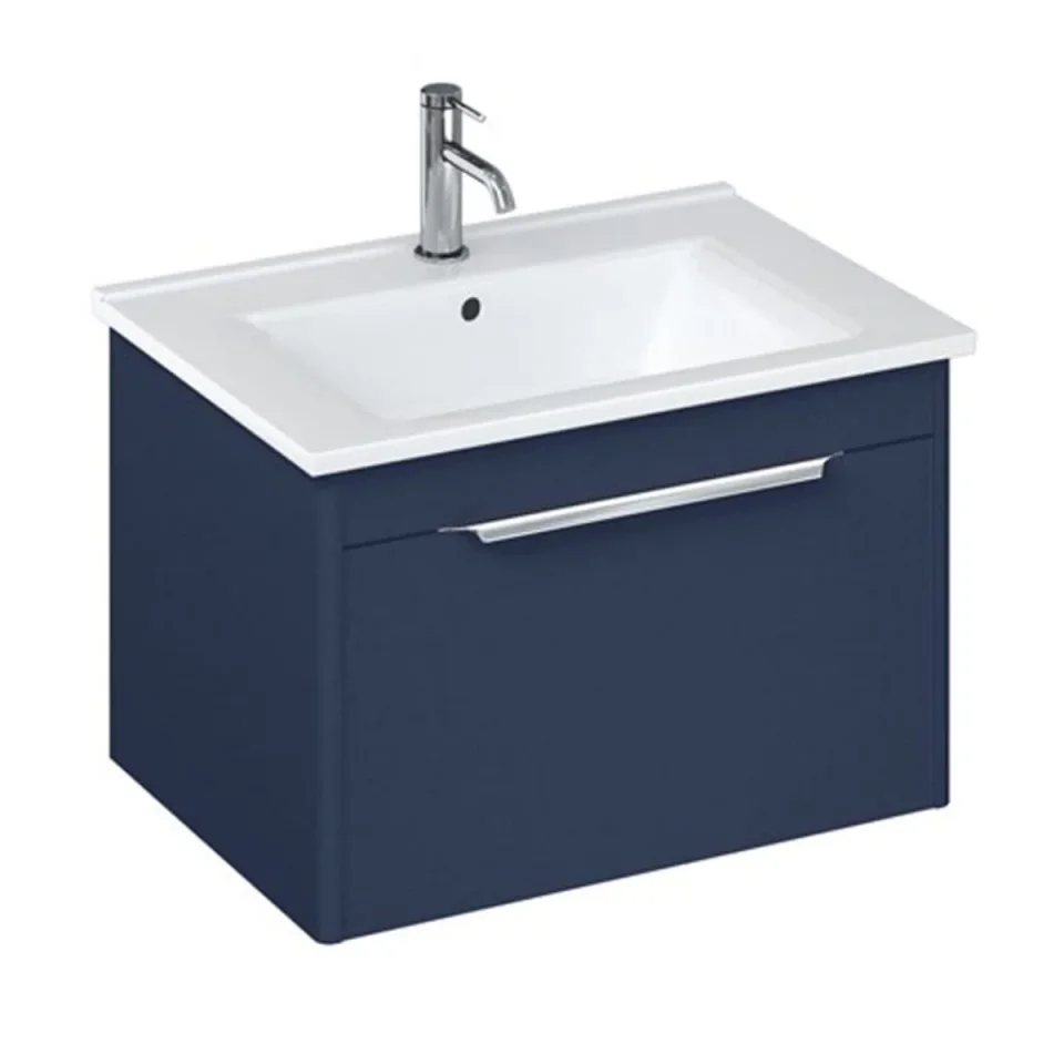 Britton Shoreditch Single Drawer Unit 650mm Matt Blue product image - Image 1