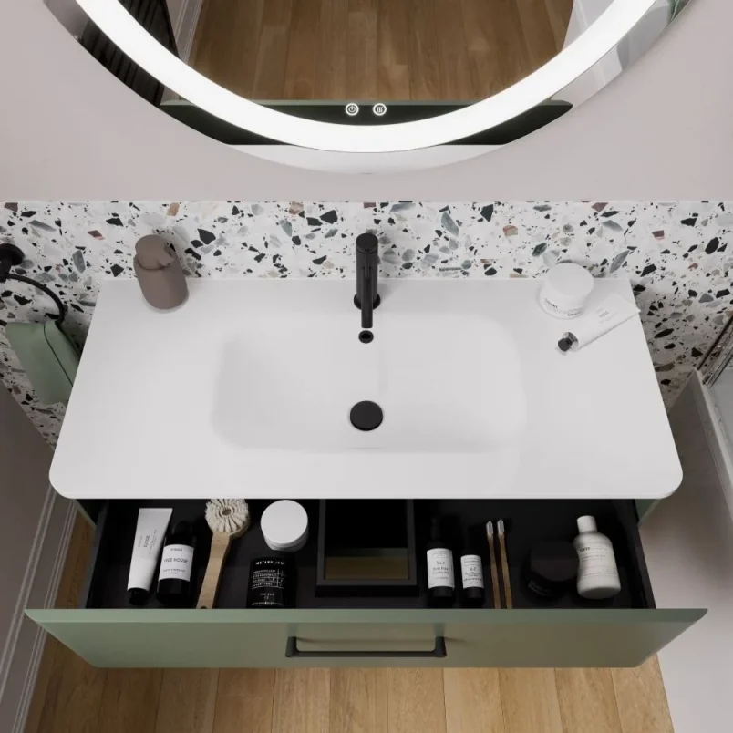 Britton Camberwell Unit 600mm Earthy Green detail view - Image 3