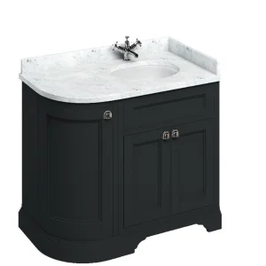 Burlington Door Unit Right End Round Corner Matt Black