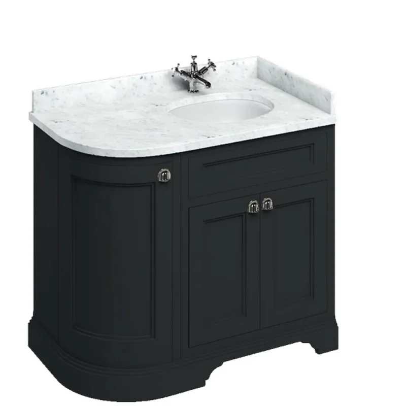 Burlington Door Unit Right End Round Corner Matt Black product image - Image 1