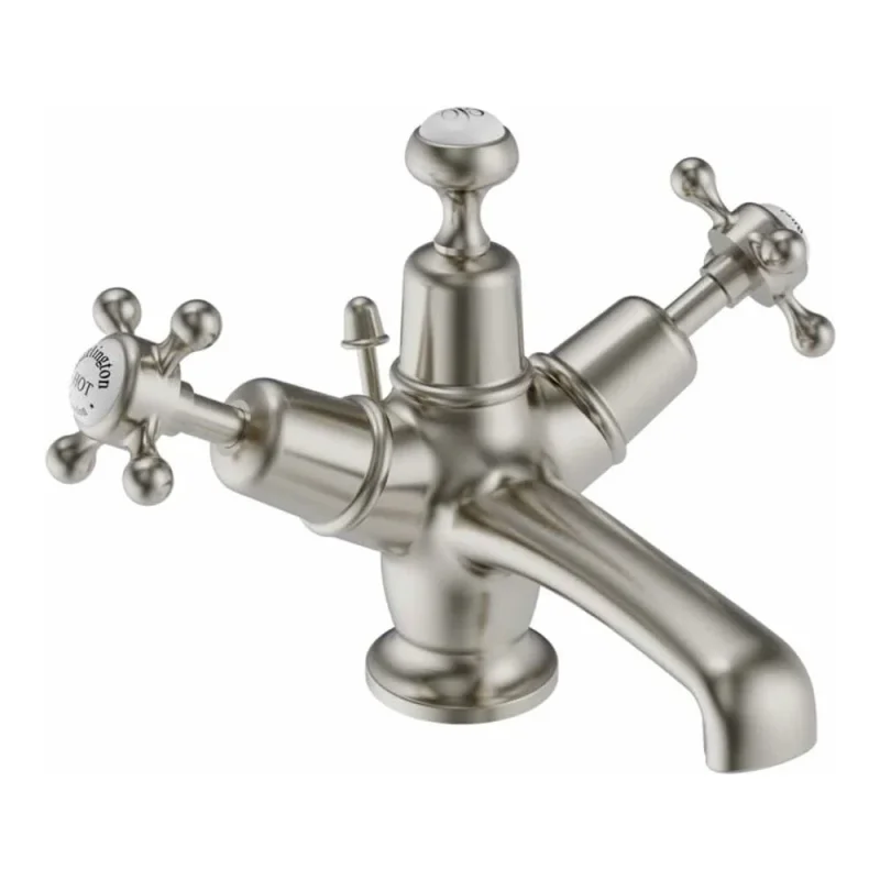 Burlington Claremont Basin Mixer Pop Up Waste Brushed Nickel product image - Image 1