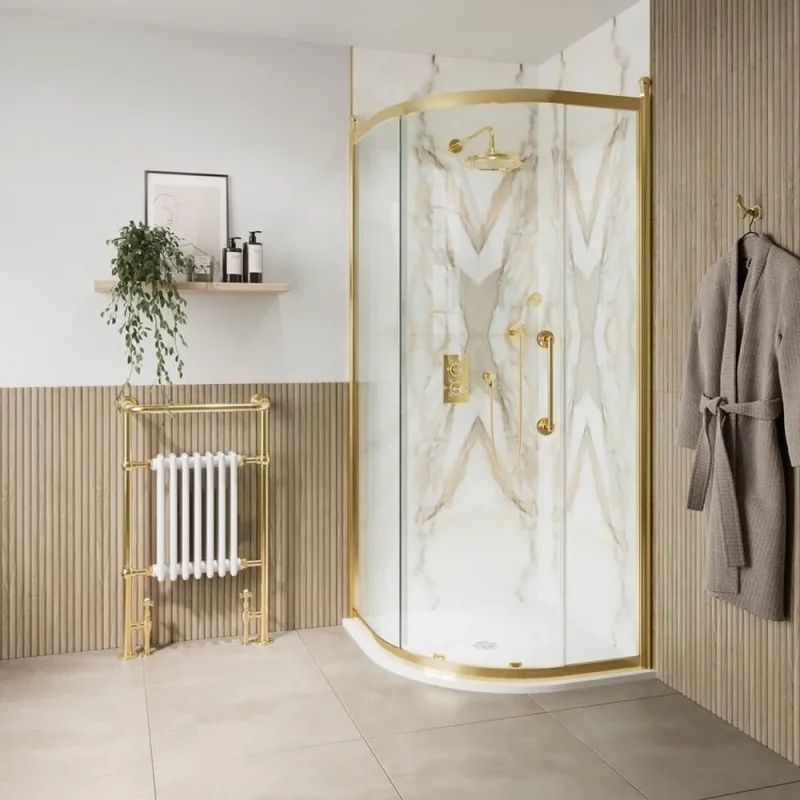 Burlington Classique Single Quadrant Door 800 X 800 Gold product image - Image 1