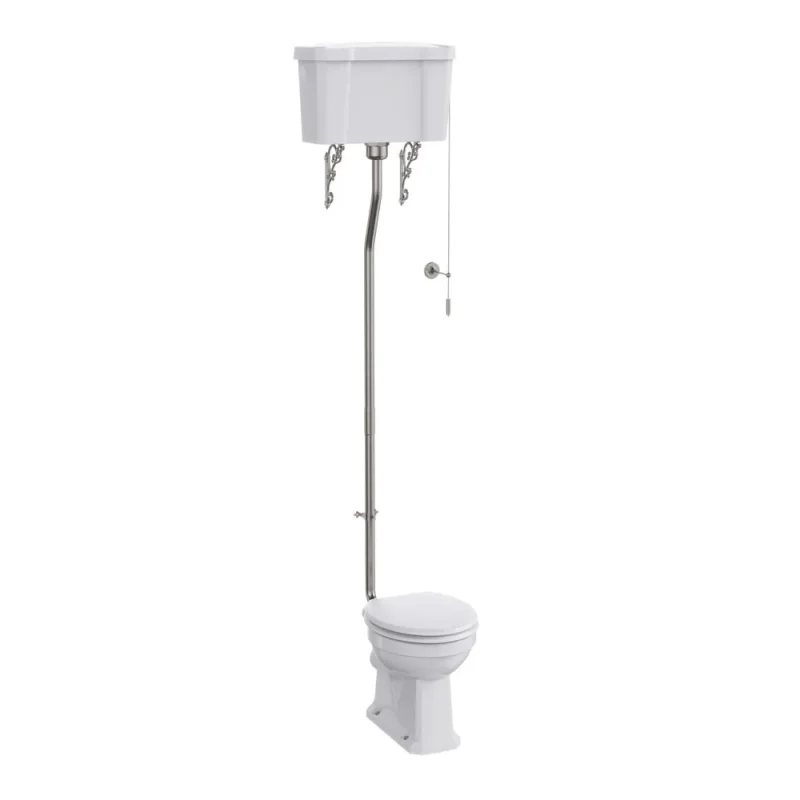 Burlington High Level Flush Pipe Kit Brushed Nickel product image - Image 1