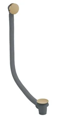 Crosswater 3ONE6 Bath Click Clack Waste Extended Stainless Brushed Brass Effect detail view - Image 2