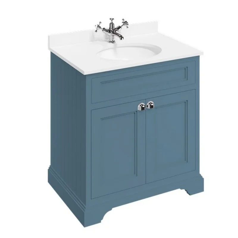Burlington Freestanding Basin Unit 750 Doors Matt Blue product image - Image 1