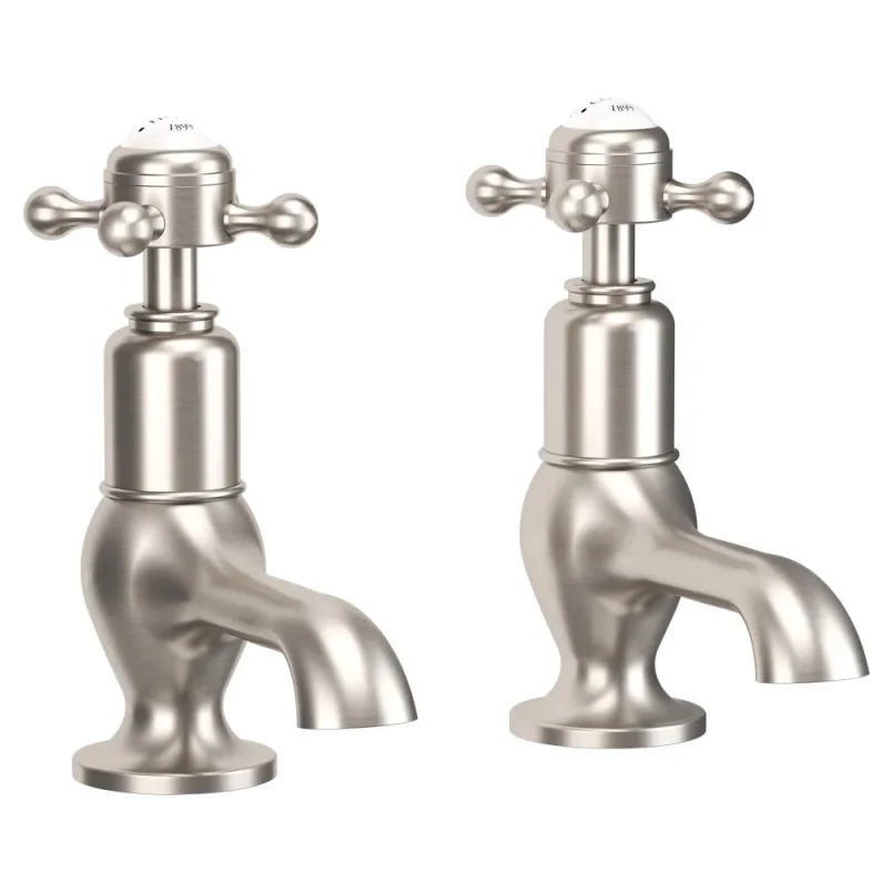 Crosswater Belgravia Crosshead Cloakroom Basin Taps Brushed Nickel product image - Image 1