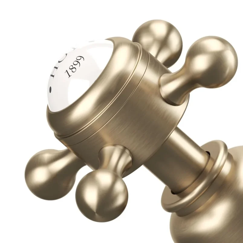 Crosswater Belgravia Crosshead Mono Mixer Brushed Brass detail view - Image 3