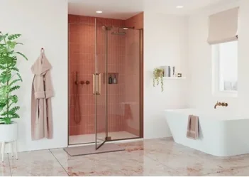 Crosswater Optix Pivot Door Inline Panel 1200 Brushed Bronze