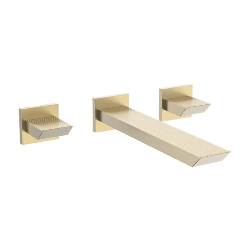 Crosswater Limit 3 Hole Basin Set Brushed Brass product image - Image 1